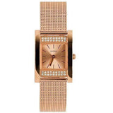 Guess Nouveau Diamonds Rose Gold Dial Rose Gold Mesh Bracelet Watch for Women - W0127L3