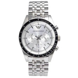 Emporio Armani Sportivo Chronograph Silver Dial Silver Steel Strap Watch For Men - AR6073