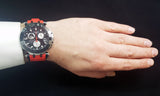 Tissot T Race Chronograph Black Dial Red Rubber Strap Watch For Men - T115.417.27.051.00