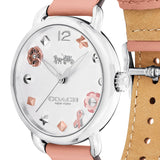 Coach Tatum White Dial Pink Leather Strap Watch For Women - 14502799