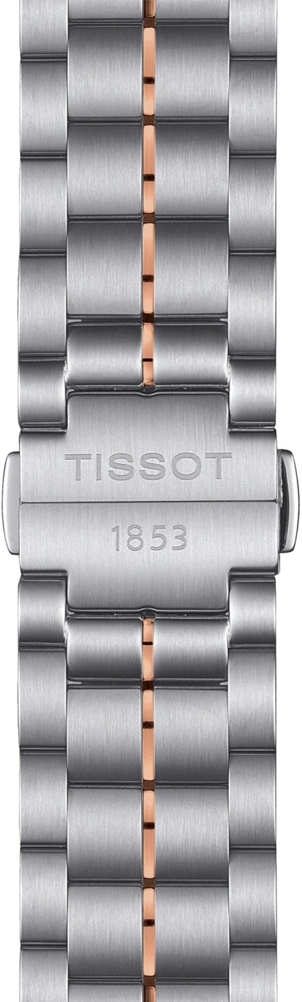 Tissot T Classic Luxury Powermatic 80 Black Dial Silver Steel Strap Watch For Men - T086.407.22.067.00