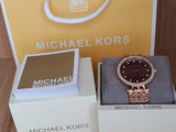 Michael Kors Darci Brown Dial Rose Gold Stainless Steel Strap Watch for Women - MK3217