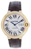 Cartier Ballon Blue de Cartier Silver Dial Brown Leather Strap Watch for Men - W6900551