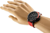 Tommy Hilfiger Multifunction Quartz Black Dial Red Rubber Strap Watch for Men  - 1791722