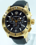 Versace Casual Chronograph Black Dial Black Leather Strap Watch for Men - VERG003-18