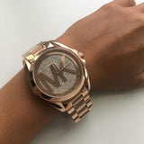 Michael Kors Bradshaw Rose Gold Dial Rose Gold Steel Strap Watch for Women - MK6437