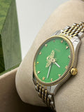 Gucci G Timeless Quartz Green Dial Two Tone Steel Strap Watch For Men - YA1264182