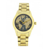 Michael Kors Layton Pave Blue Dial Gold Steel Strap Watch for Women - MK6243