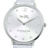 Coach Slim Easton Silver Dial Silver Leather Strap Watch for Women - 14502685