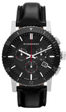 Burberry The City Black Dial Black Leather Strap Watch for Men - BU9382