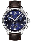 Tissot Chrono XL Classic Blue Dial Brown Leather Strap Watch For Men - T116.617.16.047.00