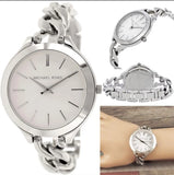 Michael Kors Slim Runway Silver Dial Silver Steel Strap Watch for Women - MK3279