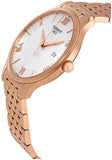 Tissot T Classic Tradition White Dial Rose Gold Steel Strap Watch For Women - T063.610.33.038.00