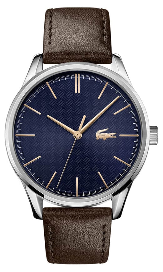 Lacoste Vienna Blue Dial Brown Leather Strap Watch for Men - 2011046