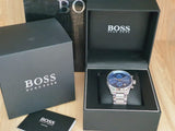 Hugo Boss Hero Sport Blue Dial Silver Steel Strap Watch for Men - 1513755