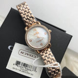 Coach Delancey Mother of Pearl White Dial Rose Gold Steel Strap Watch for Women - 14502479