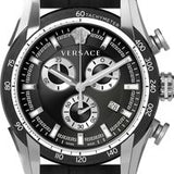 Versace V Ray Chronograph Quartz Black Dial Black Leather Strap Watch For Men - VE2I00121