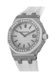 Audemars Piguet Royal Oak Offshore Quartz Diamonds White Dial White Rubber Strap Watch for Women - 67540SK.ZZ.A010CA.01