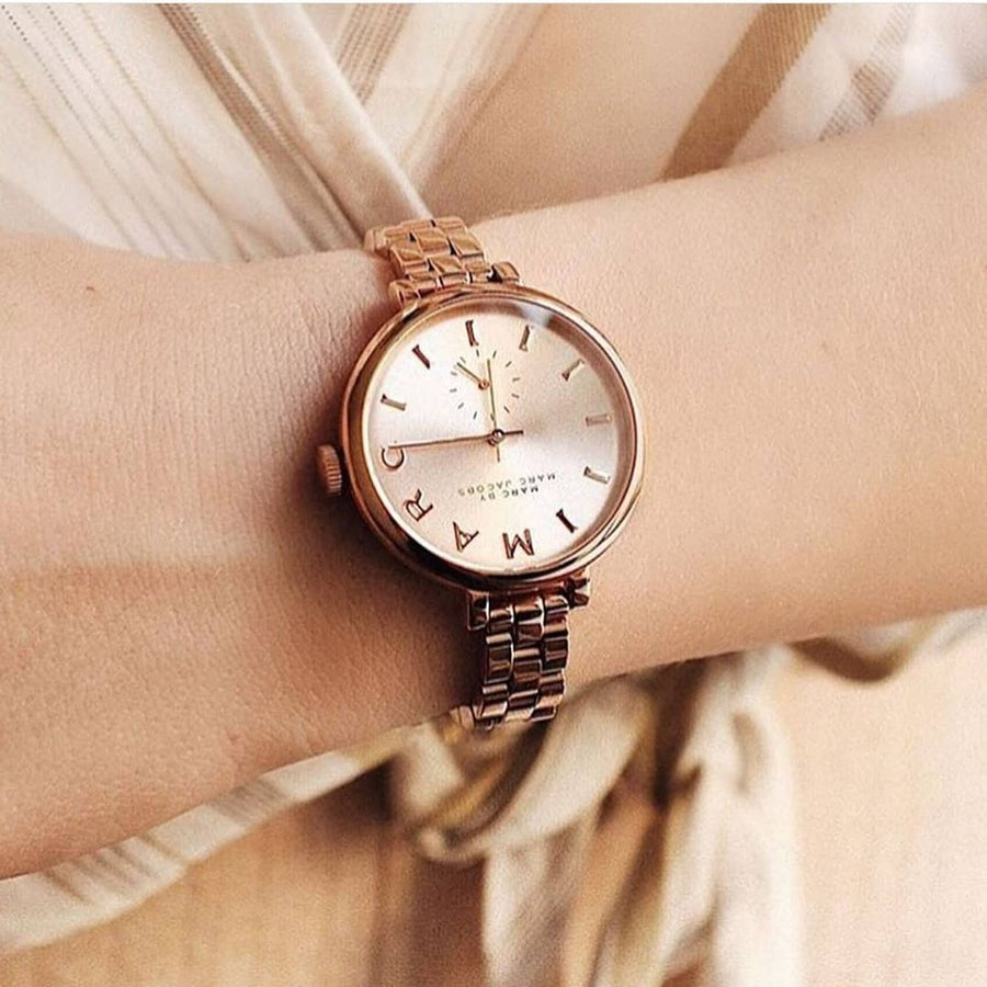 Marc Jacobs Sally Rose Gold Dial Rose Gold Steel Strap Watch for Women - MBM3364