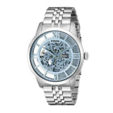 Fossil Townsman Automatic Skeleton Blue Dial Silver Steel Strap Watch for Men - ME3073