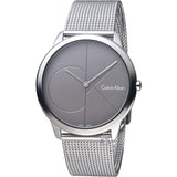 Calvin Klein Minimal Black Dial Silver Mesh Bracelet Watch for Men - K3M21123