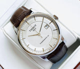 Tissot Luxury Powermatic 80 Silver Dial Brown Leather Strap Watch For Men - T086.407.16.031.00