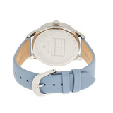 Tommy Hilfiger Brooke Silver Dial Blue Leather Strap Watch for Women - 1782023