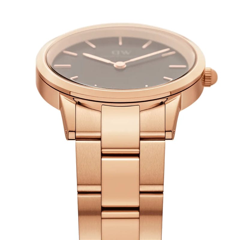 Daniel Wellington Iconic Link Black Dial Stainless Steel 40mm Watch For Men - DW00100344