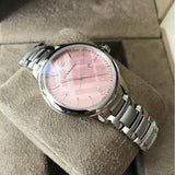 Burberry The Classic Pink Dial Silver Steel Strap Watch for Women - BU10111