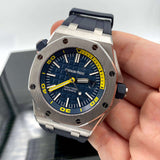 Audemars Piguet Royal Oak Offshore Diver Blue Dial Blue Rubber Strap Watch for Men - 15710ST.OO.A027CA.01