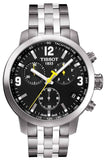 Tissot T Sport PRC200 Chronograph Black Dial Silver Steel Strap Watch for Men - T17.1.586.52