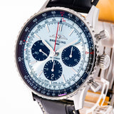 Breitling Navitimer B01 Chronograph 43 Blue Dial Black Leather Strap Watch for Men - AB0138241C1P1