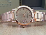 Burberry The City Rose Gold Dial Rose Gold Steel Strap Watch for Women - BU9034