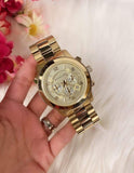 Michael Kors Runway Gold Dial Gold Steel Strap  Watch for Men - MK8077