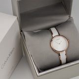 Calvin Klein Seduce White Dial Two Tone Steel Strap Watch for Women - K4E2N616