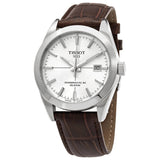 Tissot Gentleman Powermatic 80 Silicium Silver Dial Brown Leather Strap Watch For Men - T127.407.16.031.01