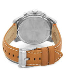 Fossil Grant Chronograph Green Dial Brown Leather Strap Watch for Men - FS4918