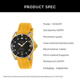 Gucci Dive Black Dial Yellow Rubber Strap Watch For Men - YA136319