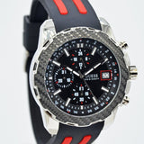 Guess Octane Chronograph Black Dial Two Tone Silicone Strap Watch For Men - W1047G1