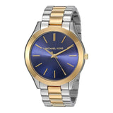 Michael Kors Slim Runway Blue Dial Two Tone Steel Strap Watch for Women - MK3479