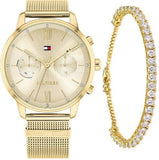 Tommy Hilfiger Blake Quartz Gold Dial Gold Mesh Bracelet Watch for Women - 1782302