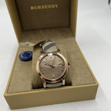 Burberry The City Rose Gold Dial Brown Leather Strap Watch for Women - BU9040