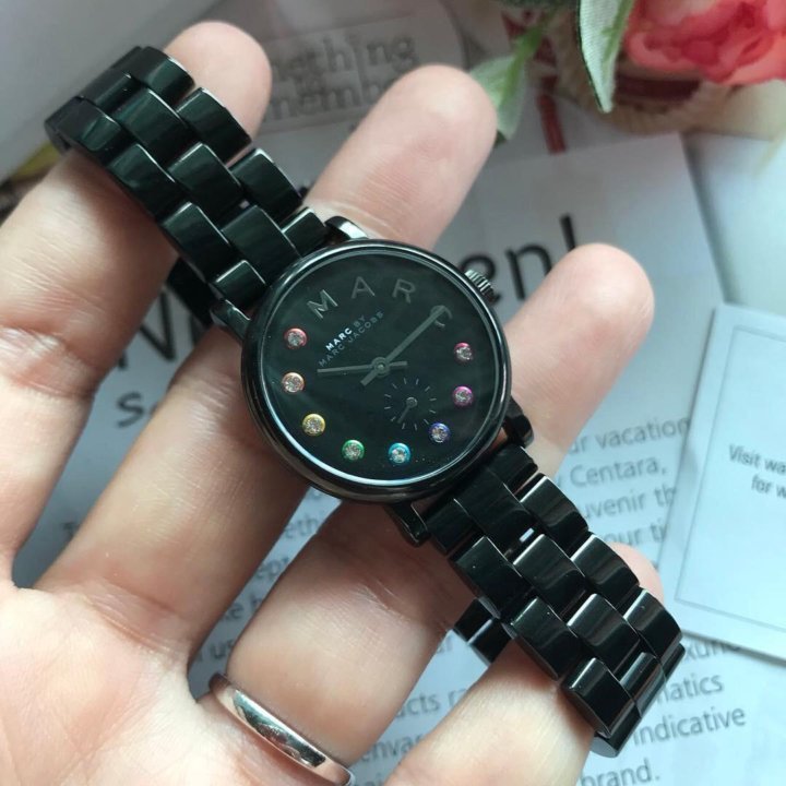 Marc Jacobs Baker Black Dial Black Steel Strap Watch for Women - MBM3425