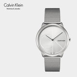 Calvin Klein Minimal Silver Dial Silver Mesh Bracelet Watch for Men - K3M2112Z