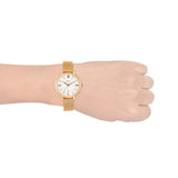 Fossil Jacqueline Mother of Pearl White Dial Gold Mesh Strap Watch for Women - ES4352