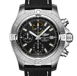 Breitling Avenger Chronograph 45mm Black Dial Black Leather Strap Watch for Men - A13317101B1X1