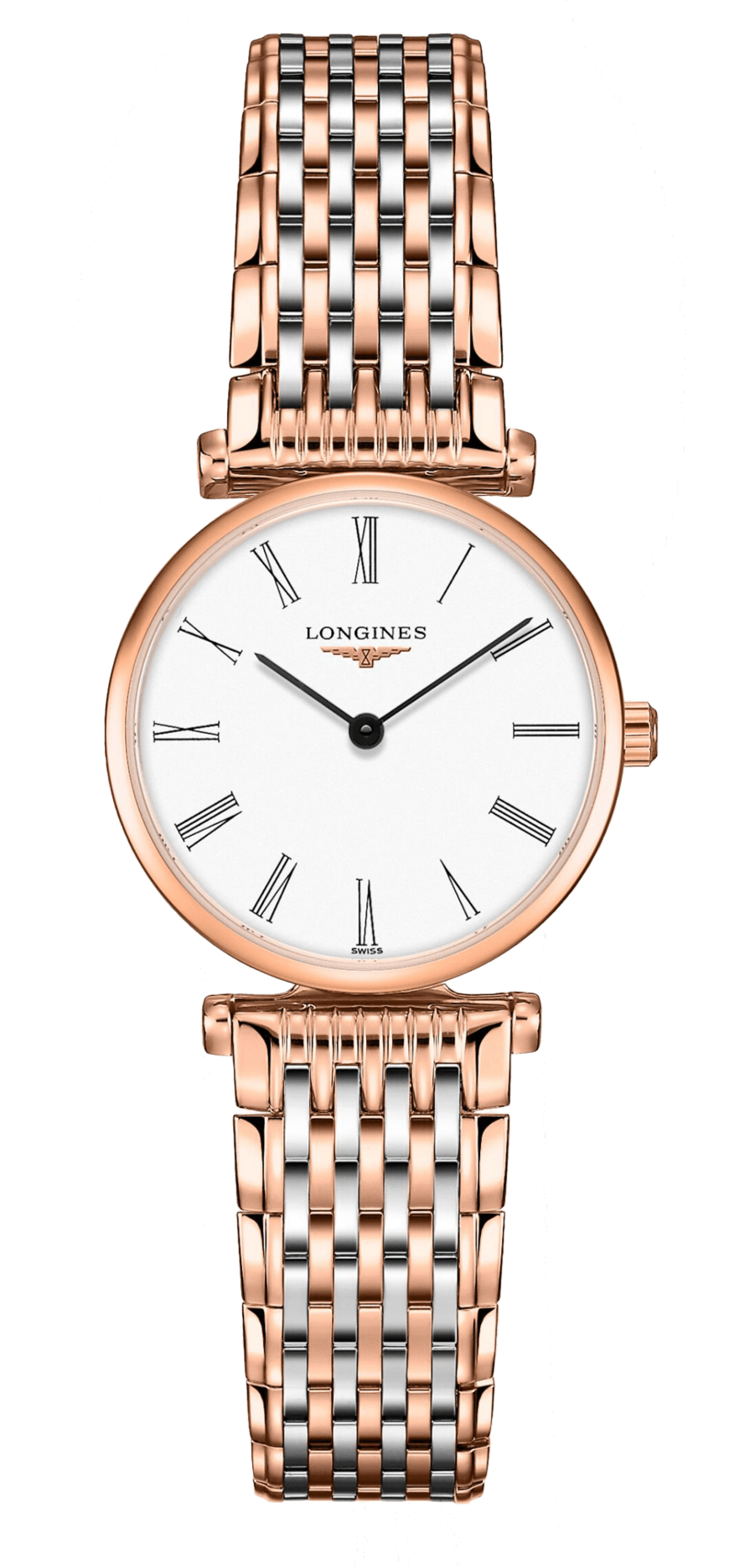 Longines La Grande Classique De Longines White Dial Two Tone Mesh Bracelet Watch for Women - L4.209.1.91.7