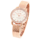 Coach Delancey White Dial Rose Gold Steel Strap Watch for Women - 14502355