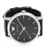 Emporio Armani Luigi Quartz Black Dial Black Leather Strap Watch For Men - AR2500