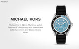 Michael Kors Maritime Three Hand Blue Dial Black Silicone Strap Watch for Men - MK9167